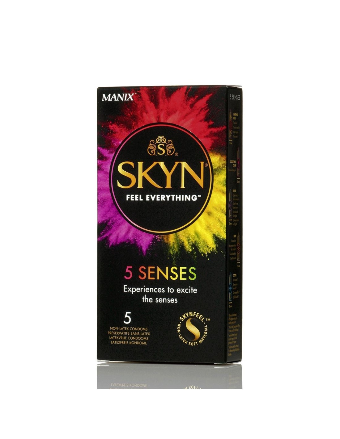 Preservativos Skyn sin látex 5 Senses Experimenta tus sentidos 5 unds