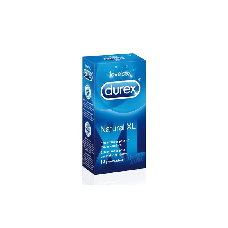 Preservativos XL Durex Extra Large. Caja de 12 unidades