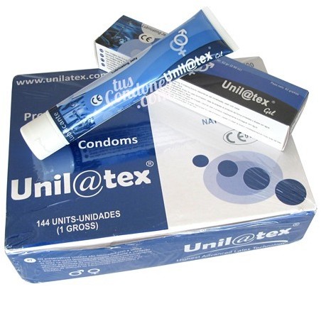 Caja de 144 condones Unilatex con Lubricante Neutro