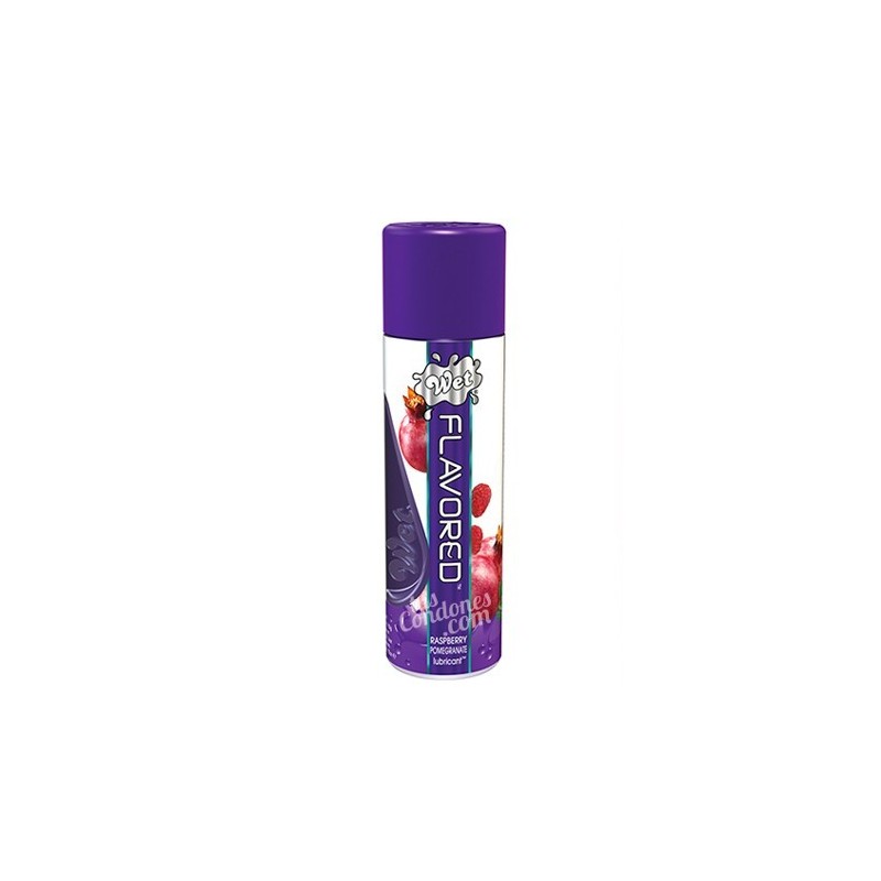 Gel lubricante comestible sabor granada de la marca Wet