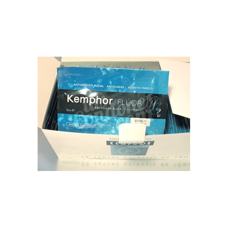 Sobre monodosis de enjuague bucal marca Kemphor