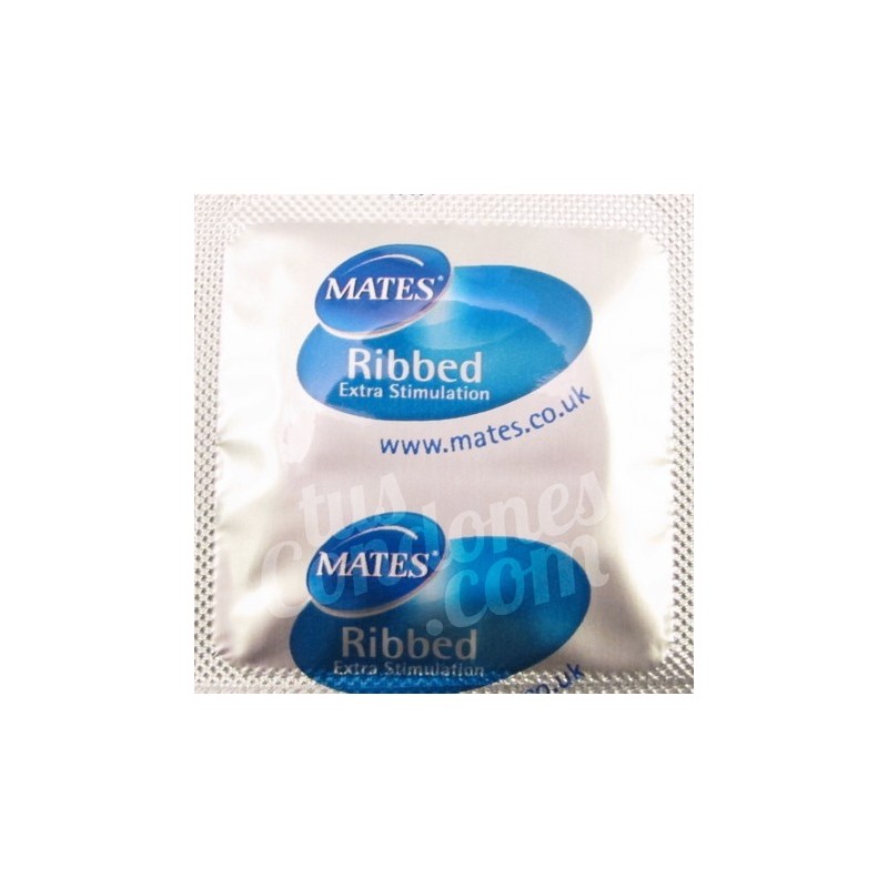 Condones estriados marca Mates Ribbed caja de 144 uds