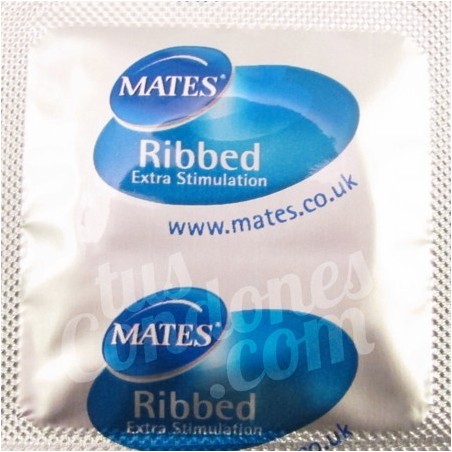 Condones estriados marca Mates Ribbed caja de 144 uds