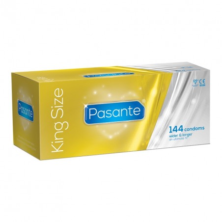 Pasante King Size caja de 144 unidades. Condones XL