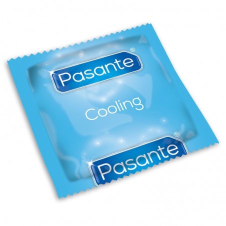 Condones efecto frío marca Pasante. Condones estimulantes