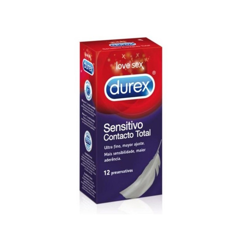 Condones Durex Sensitivo Contacto Total 12 uds. Envío en 24h.