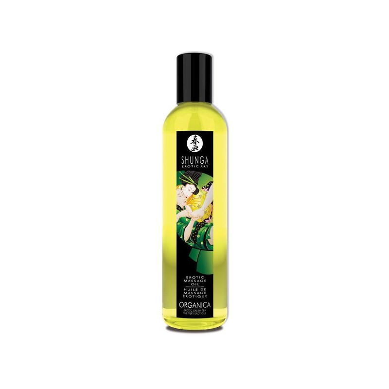 Aceite de masaje erótico Orgánico Té verde Shunga!