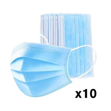 Mascarilla sanitaria Triple Capa 10 uds