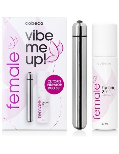 Balita vibradora Vibe Me Up Duo con Lubricante de base Acuosa de regalo de Cobeco Pharma