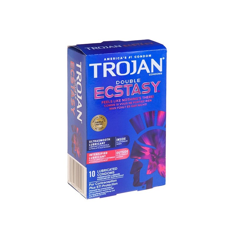 Preservativos Trojan Ecstasy - Estriados 10 und.