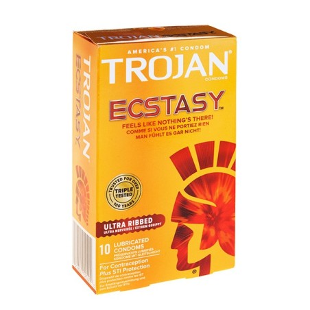 Preservativos Trojan Ecstasy - Ultra Estriados 10 und