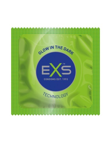 Preservativos eXs Glow - Brillan en la oscuridad-Caja 3 unidades