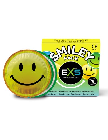 Preservativos eXs Smiley - Diversión y estimulación-Caja de 100 unidades