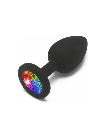 Plug Anal con Diamante SILICONA-arcoiris-Pequeño