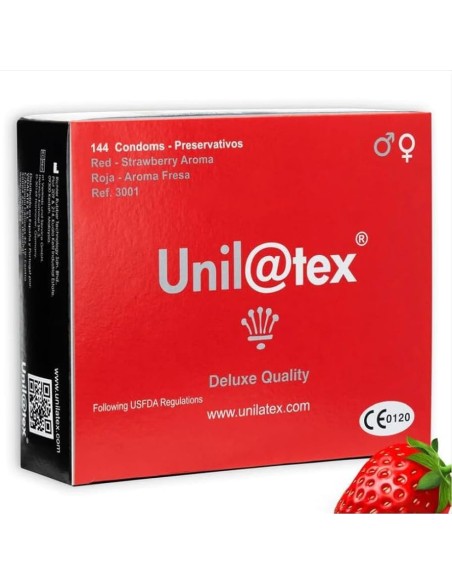 Condones Unilatex sabor Fresa caja 144 condones - Unidades a elegir