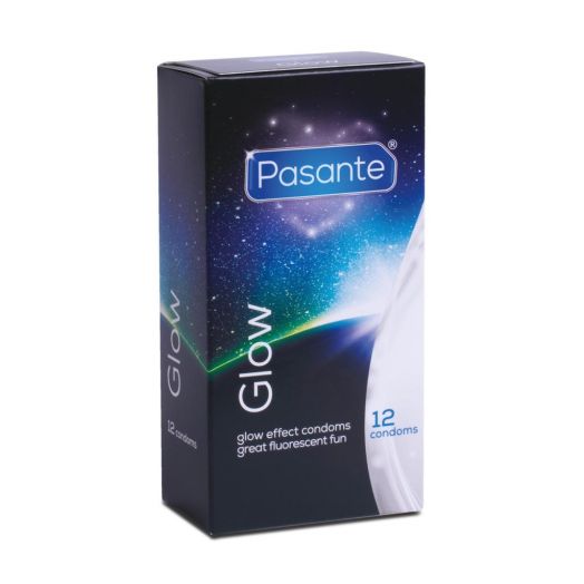 Preservativos fluorescentes Pasante Glow caja 12 uds