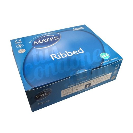 Condones estriados Mates Ribbed caja 144 uds