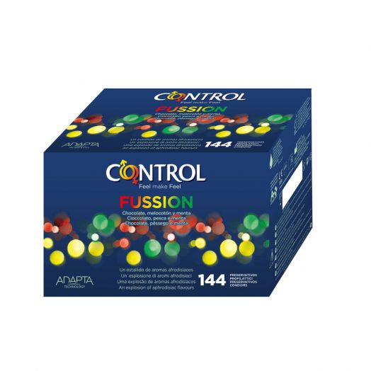 Condones Control Fussion sabores en caja de 144 uds