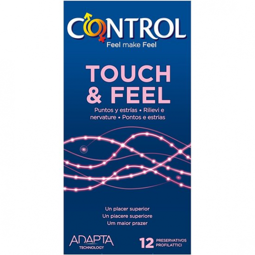 Preservativos estimulantes Control Touch & Feel / dots & lines con puntos y estrías 12uds