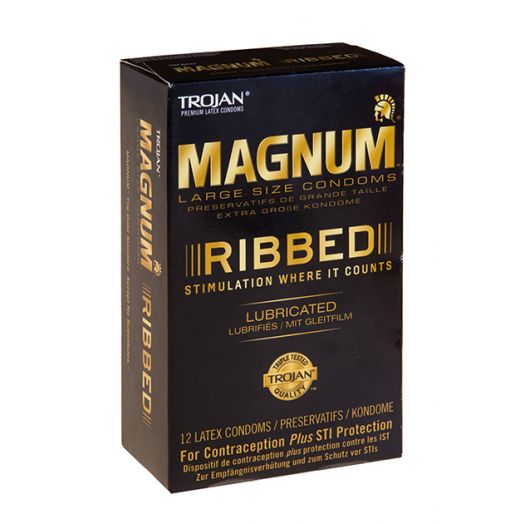 Preservativos Trojan Magnum Estriados XL 12 und